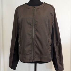 Athleta Left Bank Bomber Jacket Brown/Black Women's XL